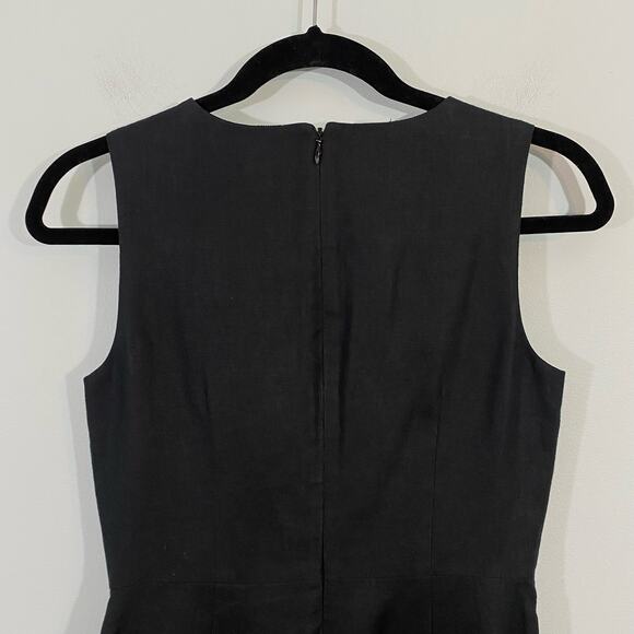 J. Crew Women's Black Drape Knot Linen Sheath Dress Size 00 #G4448 - Picture 6 of 7